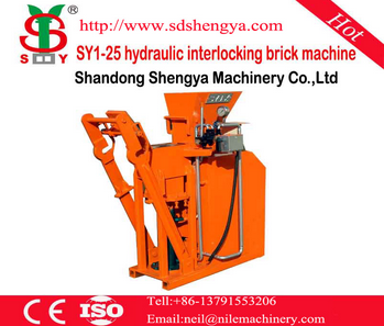 Interlocking brick making machine