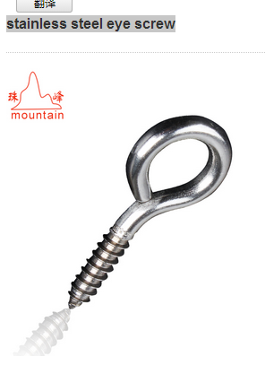 stainless steel eye screw